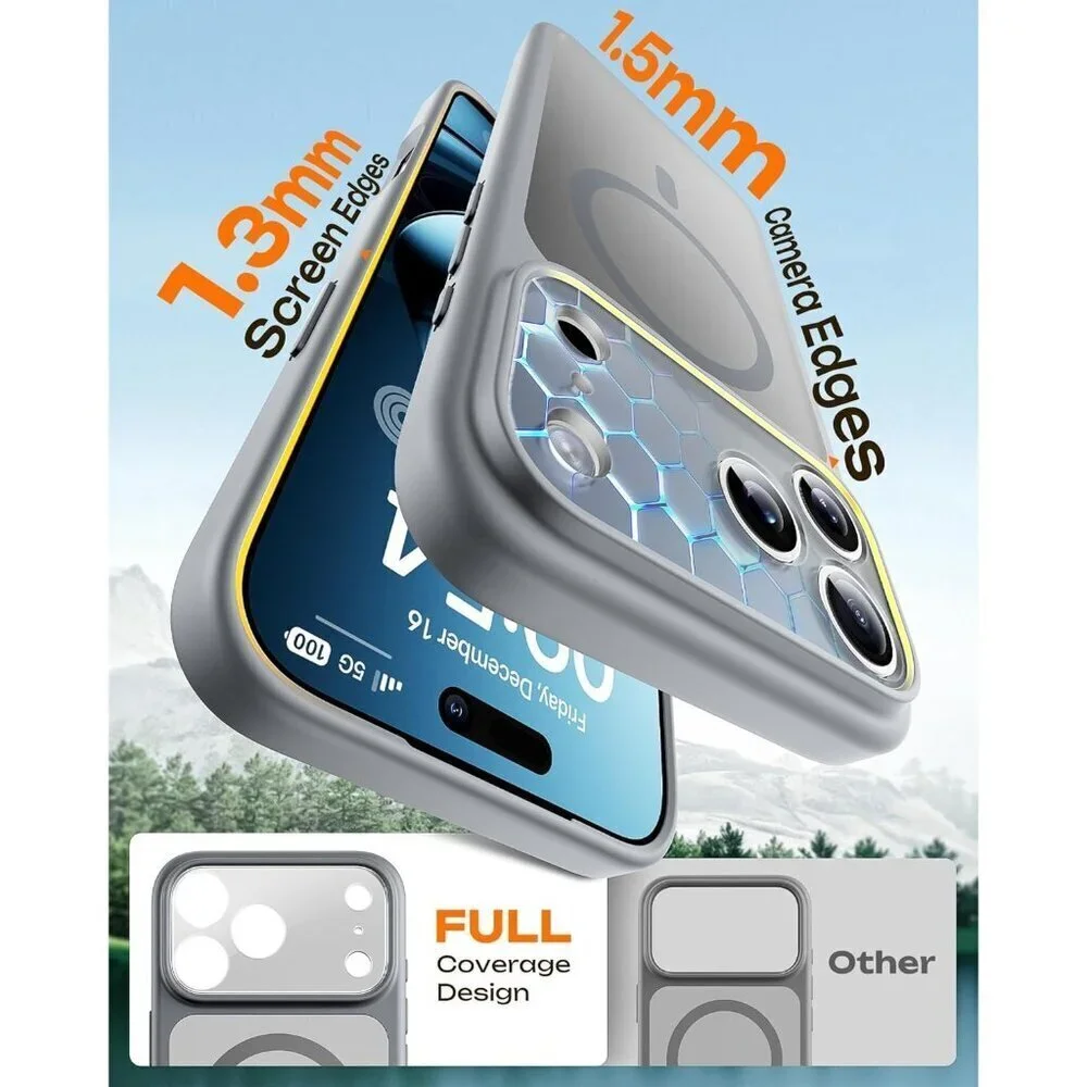Gray Iphone 17 Pro Max Full Camera Protection Translucent Matte Phone Case